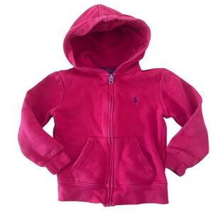 Polo Ralph Lauren Fleece Full Zip Hoodie Size 5 Red